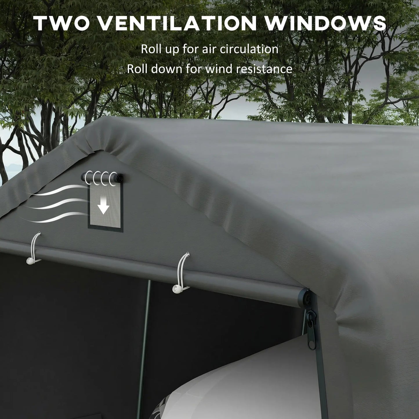 12' x 20' Portable Garage, Heavy Duty Carport, Dark Grey Car Shelters at Gallery Canada
