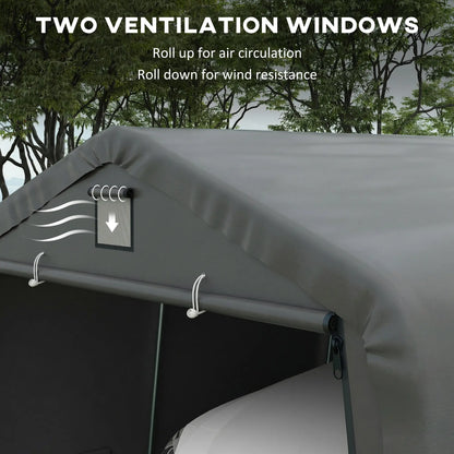 12' x 20' Portable Garage, Heavy Duty Carport, Dark Grey Car Shelters at Gallery Canada