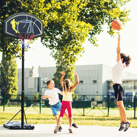 6.5'-10' Adjustable Portable Basketball Hoop System Stand Outdoor for Kids Youth Adult - Gallery Canada