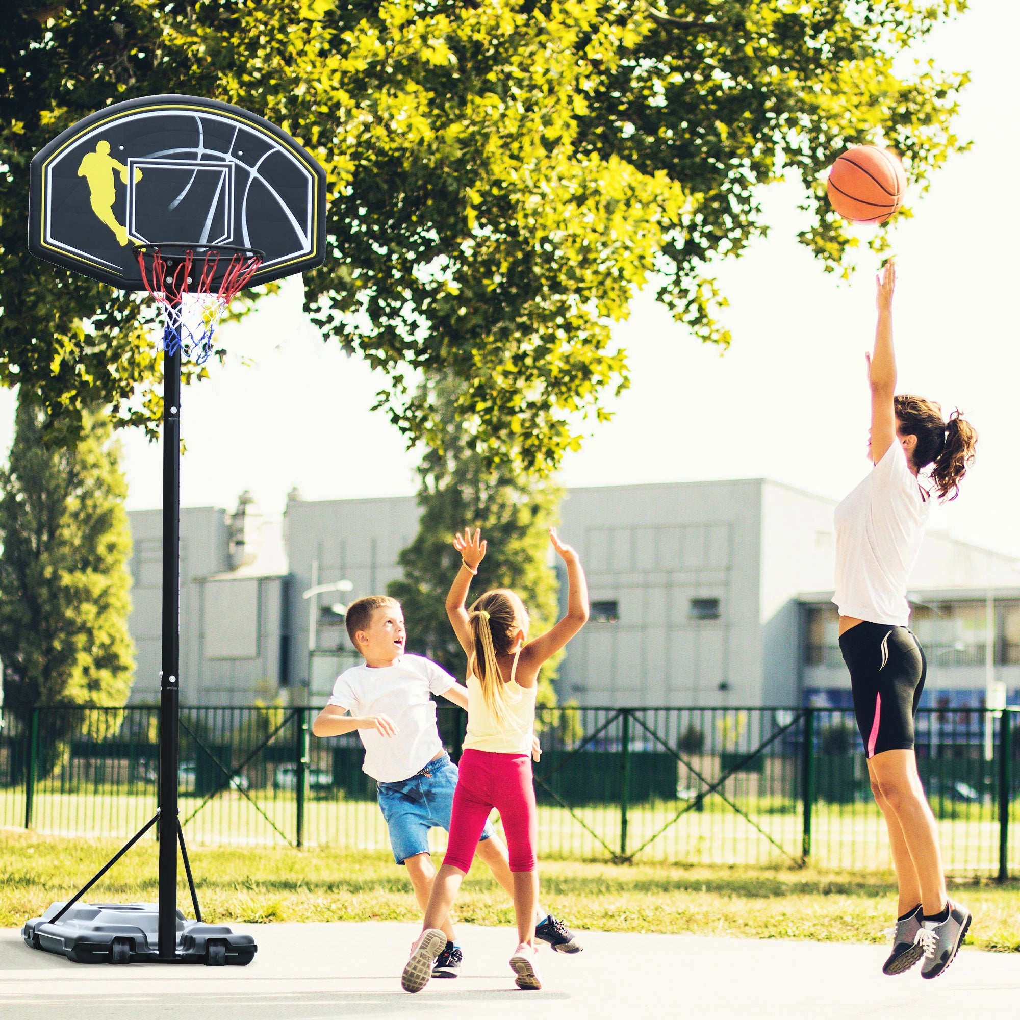 6.5'-10' Adjustable Basketball Hoop Stand, Outdoor for Kids Youth Adult Basketball at Gallery Canada