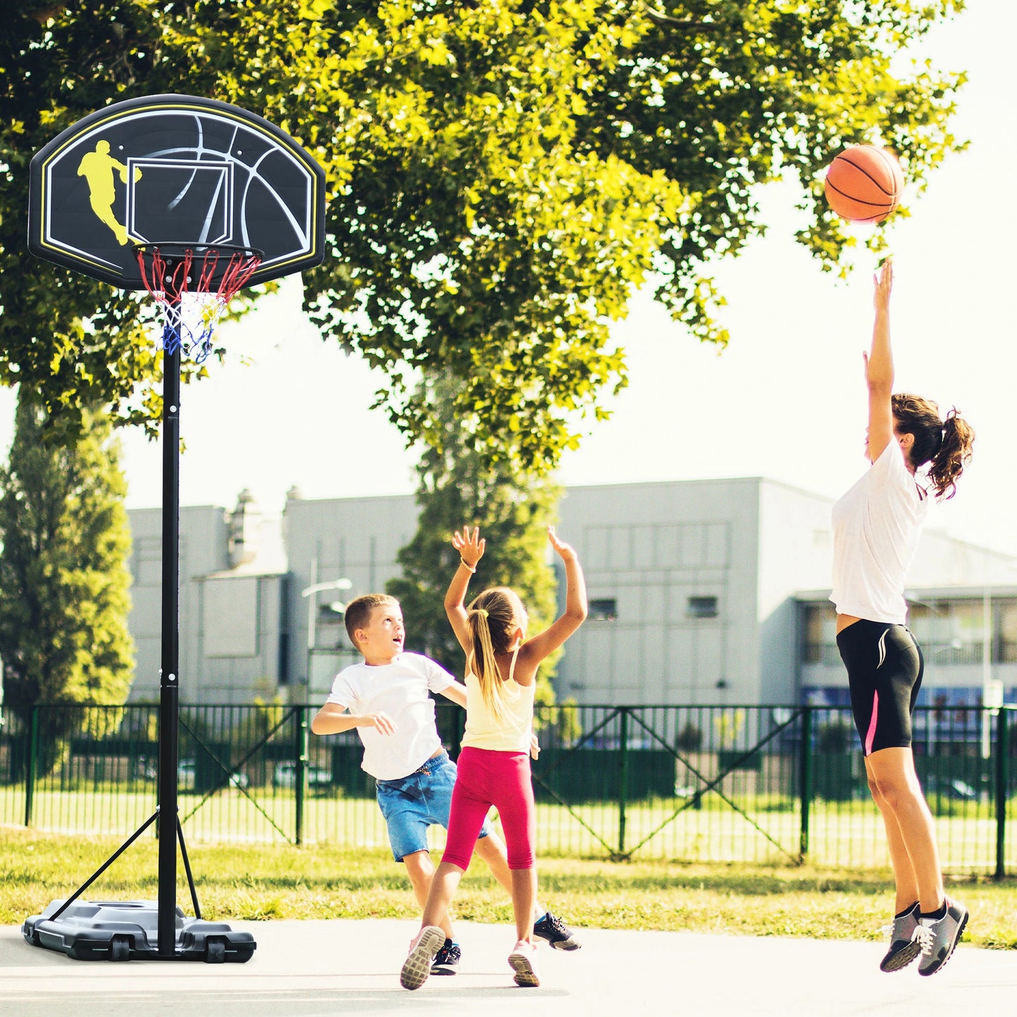 6.5'-10' Adjustable Basketball Hoop Stand, Outdoor for Kids Youth Adult Basketball at Gallery Canada