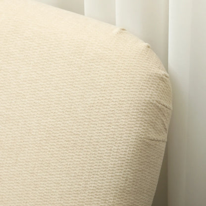 Velvet Fabric 2 Seater Sofa, Small Loveseat 8.3" Thick, Cream White 2-Seater Sofas at Gallery Canada