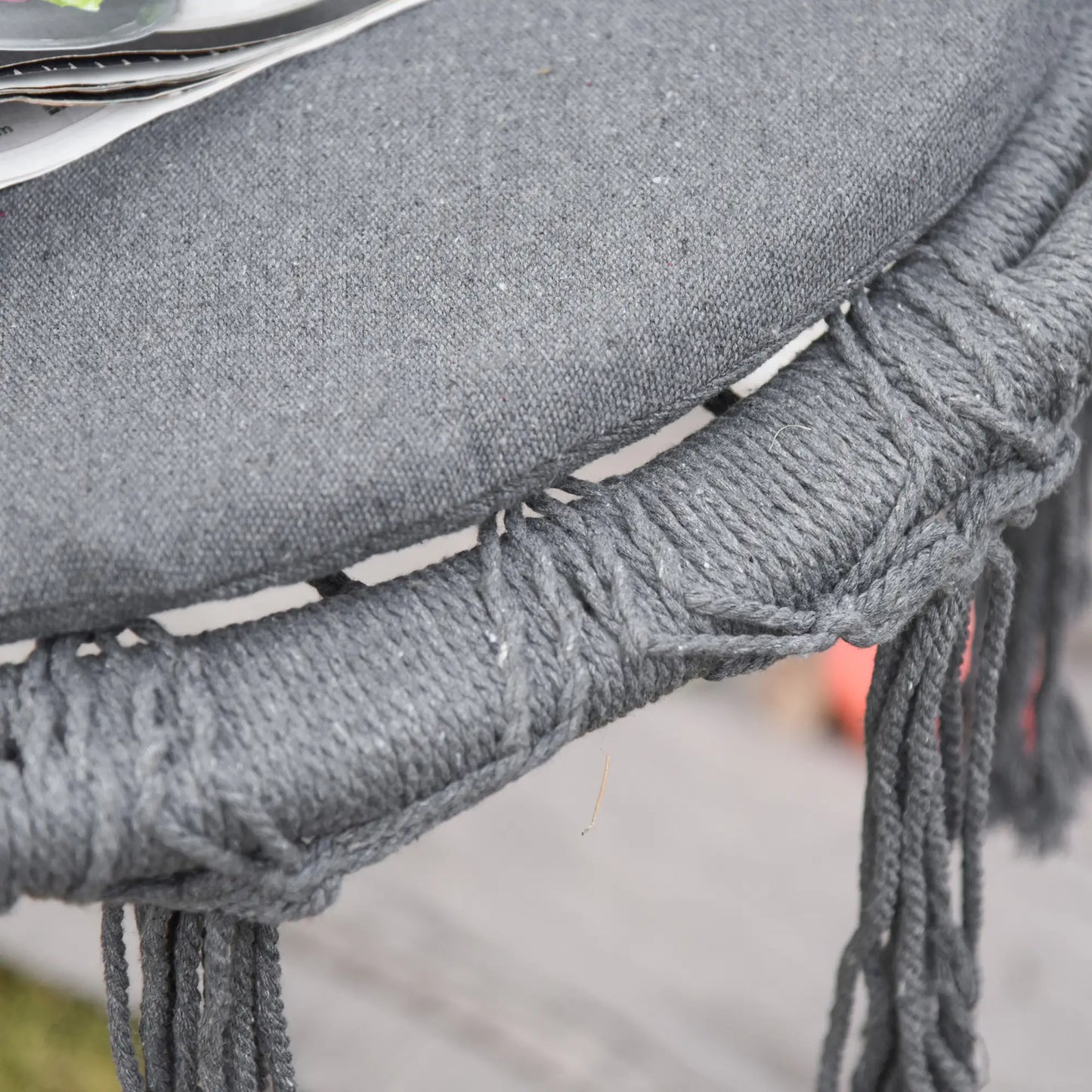 Hanging Rope Hammock Swing, Indoor Outdoor, Cotton-Polyester, Dark Grey Hammock Swings at Gallery Canada