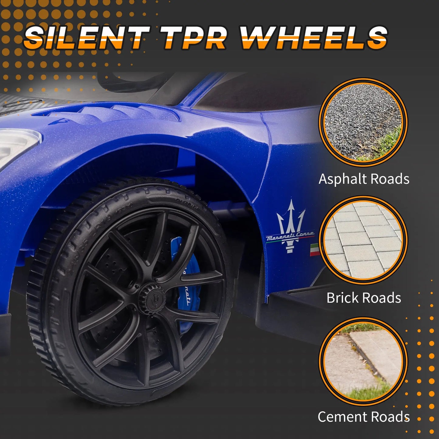 6V Maserati GT2 Electric Car for Kids, Blue Electric Toy Cars at Gallery Canada