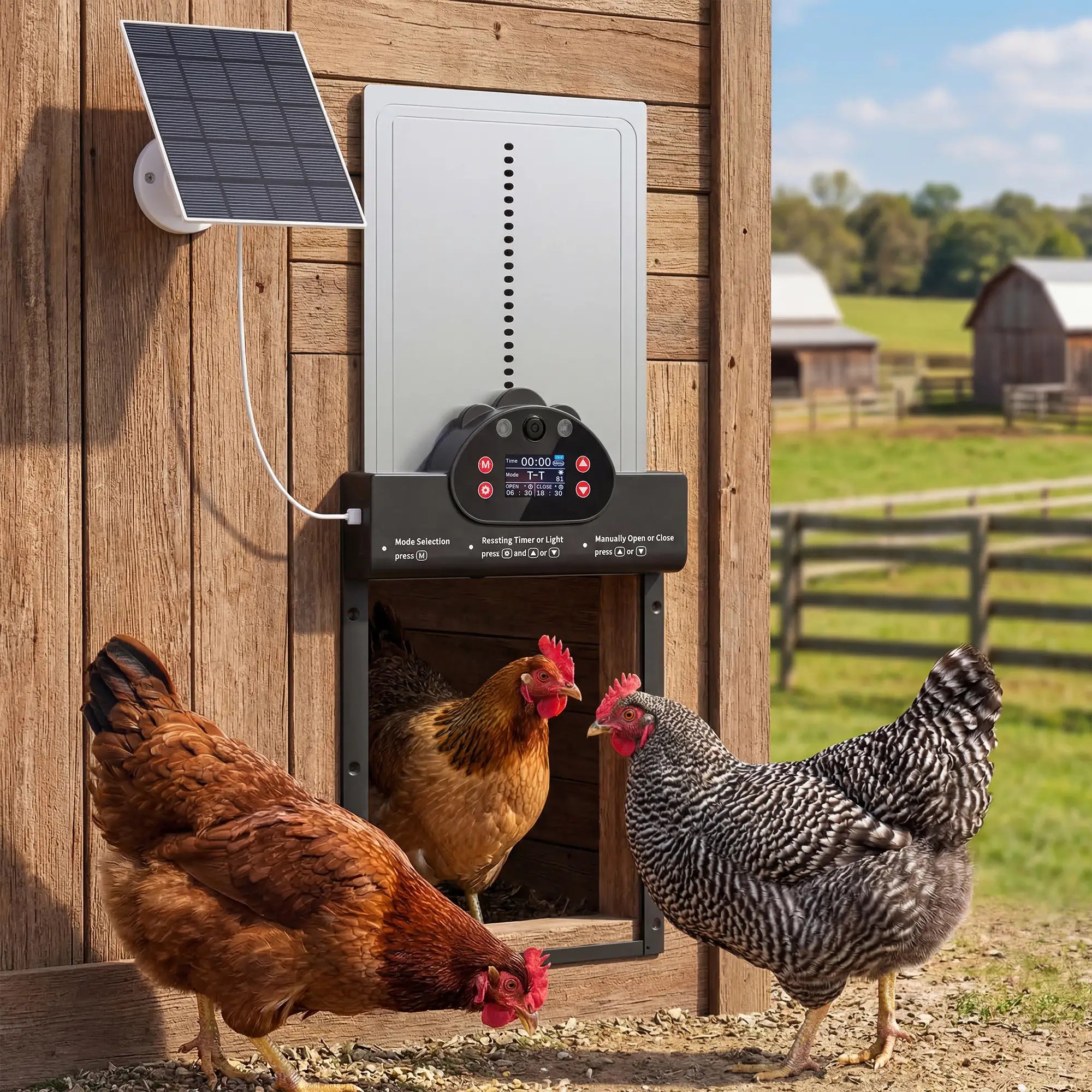 2K HD AI Camera Chicken Coop Door, WiFi Solar Powered, 5200 mAh Battery, Alarm Chicken Coops at Gallery Canada