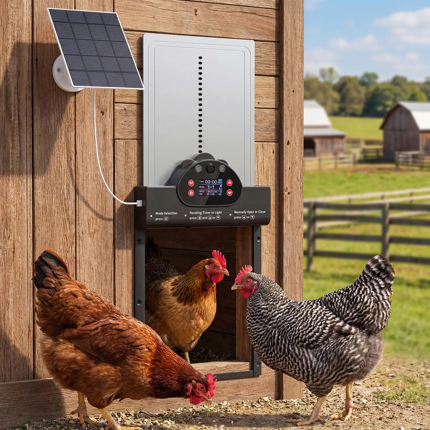 2K HD AI Camera Chicken Coop Door, WiFi Solar Powered, 5200 mAh Battery, Alarm Chicken Coops at Gallery Canada