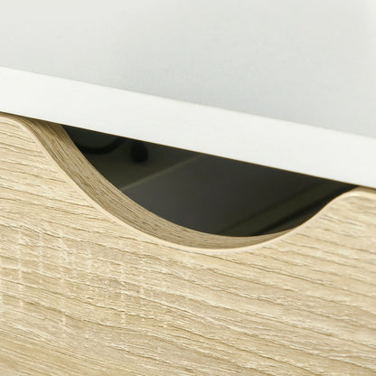 Set of 2 Bedside Tables, Modern Nightstand with Drawer, Shelf, White Bedside Tables at Gallery Canada