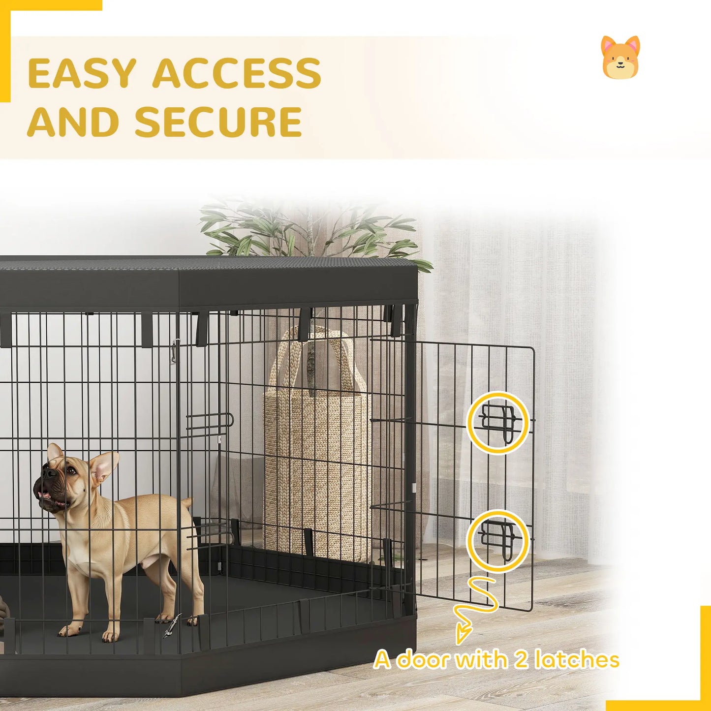 8 Panels Foldable Dog Playpen, 30" High, With Bottom Pad Houses, Kennels & Pens at Gallery Canada