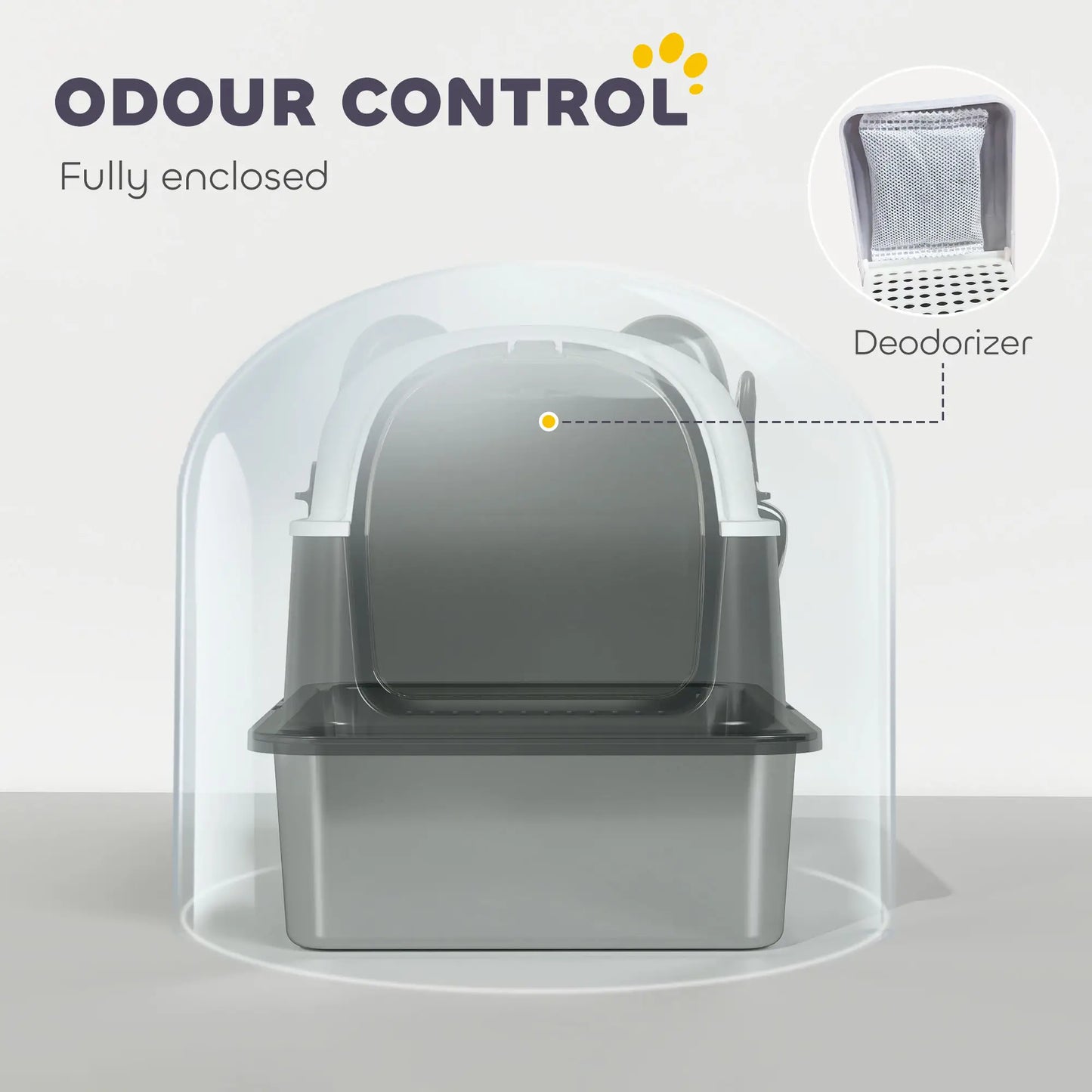 XL Stainless Steel Cat Litter Box with Lid, Scoop, 23.7" x 15.9" x 17.6" Cat Litter Box Enclosures at Gallery Canada