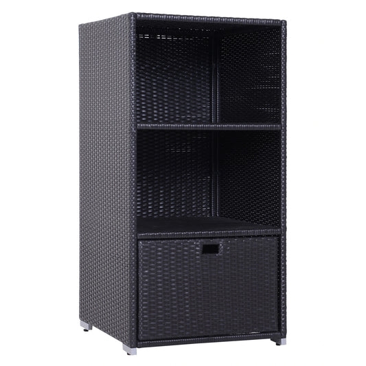 Outdoor Storage Cabinet, Rattan Wicker Pool Towel Organizer, Dark Brown Patio Storage Boxes Dark Brown, Balck at Gallery Canada