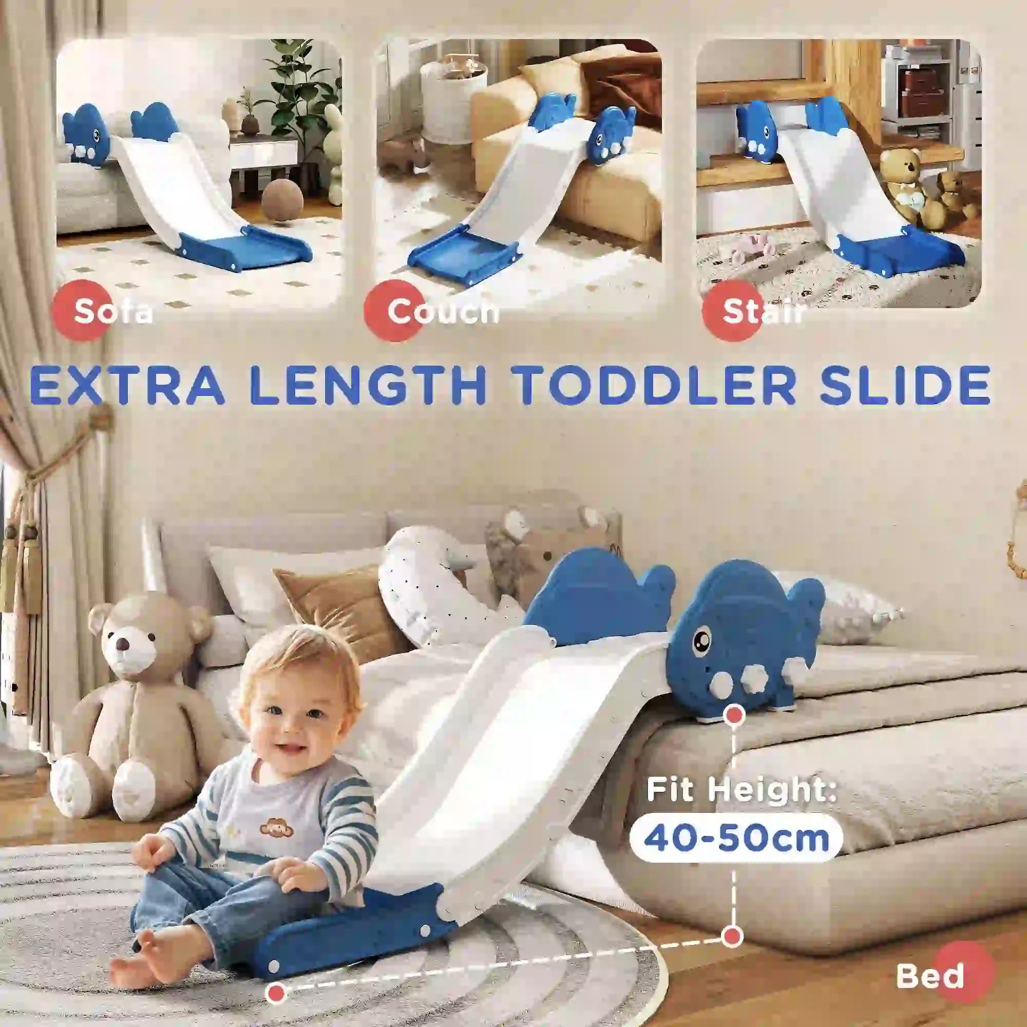 Toddler Couch Slide, Easy Assemble, Storage, 18-48 Months, Blue Gym Sets & Swings at Gallery Canada