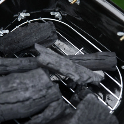 Portable Steel Charcoal Grill, Foldable Outdoor BBQ, 59 x 43 x 39 cm, Black Charcoal BBQ Grils at Gallery Canada