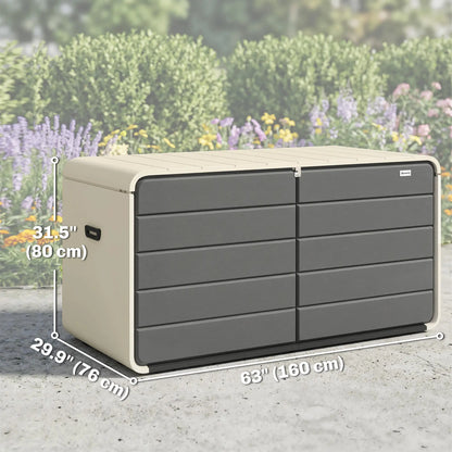 Outdoor Storage Box With Lockable Lid, HDPE Garden Deck Box With Wheels 757 L Patio Storage Boxes at Gallery Canada
