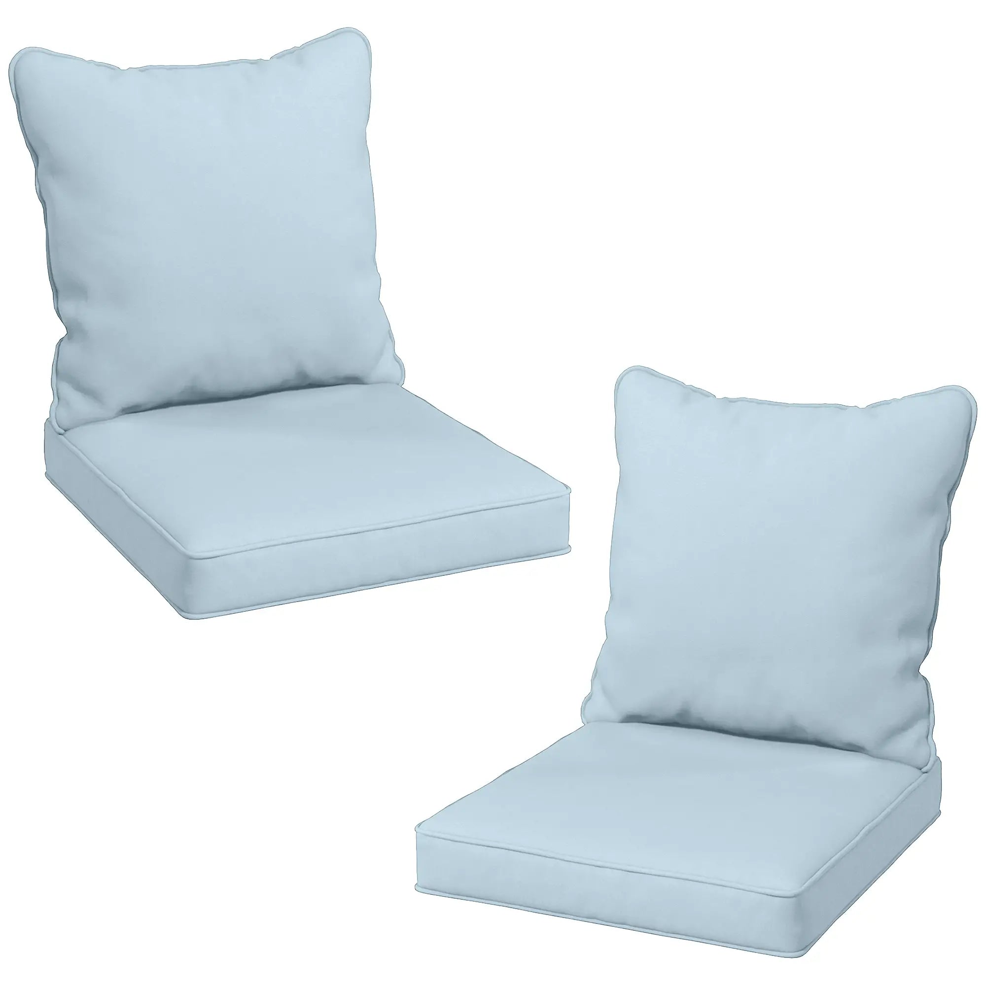 Patio Chair Cushions Set, Replacement Set of 2, Light Blue Patio Chair Cushions at Gallery Canada