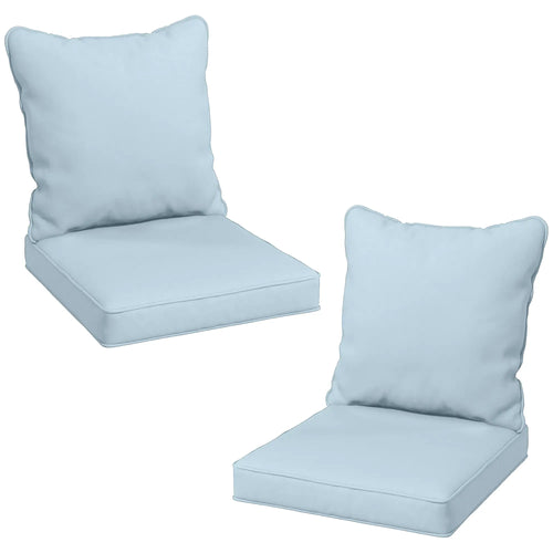 Patio Chair Cushions Set, Replacement Set of 2, Light Blue