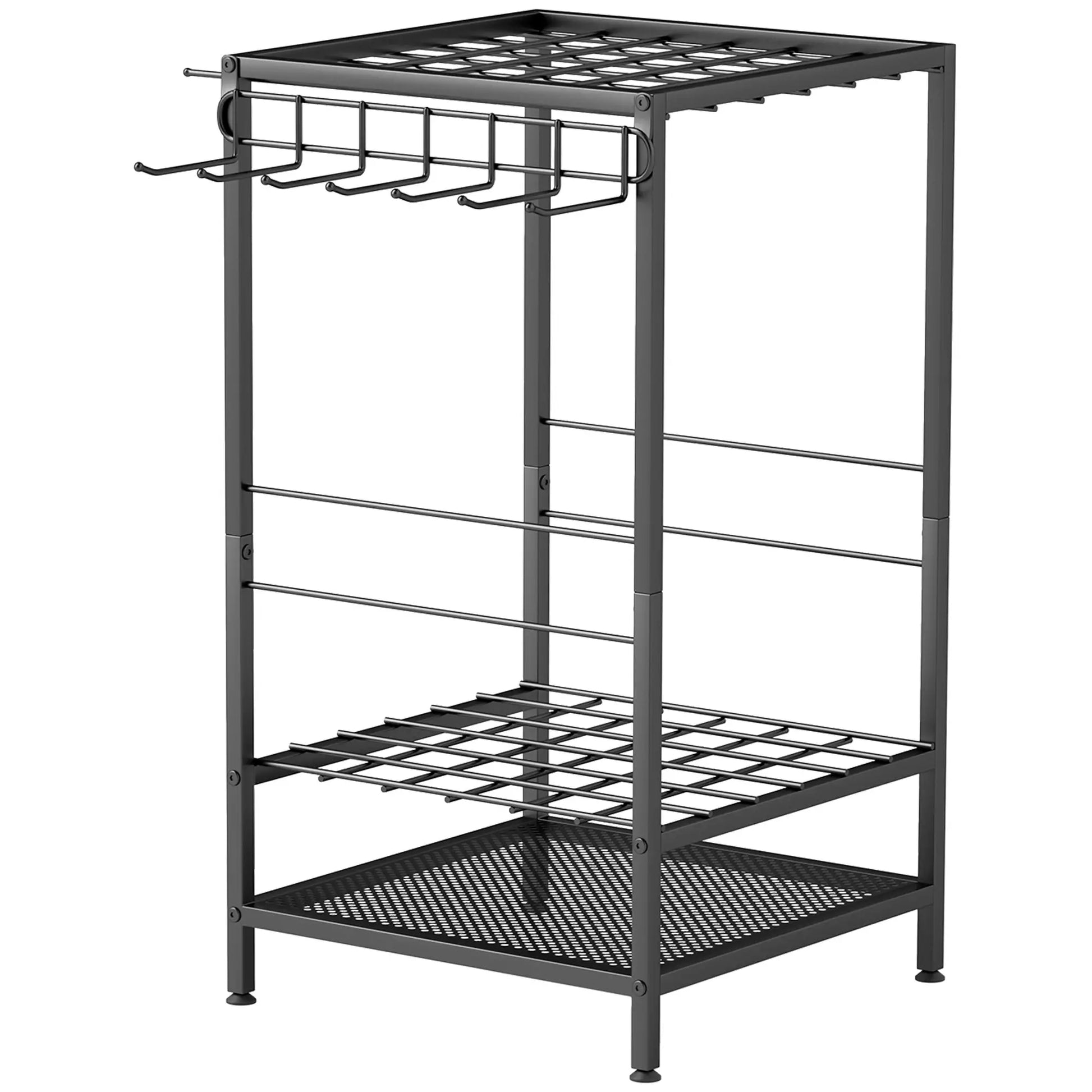 3-Tier Yard Tool Rack, Garden Organizer with 14 Hooks, Black Garden Accessories Black at Gallery Canada