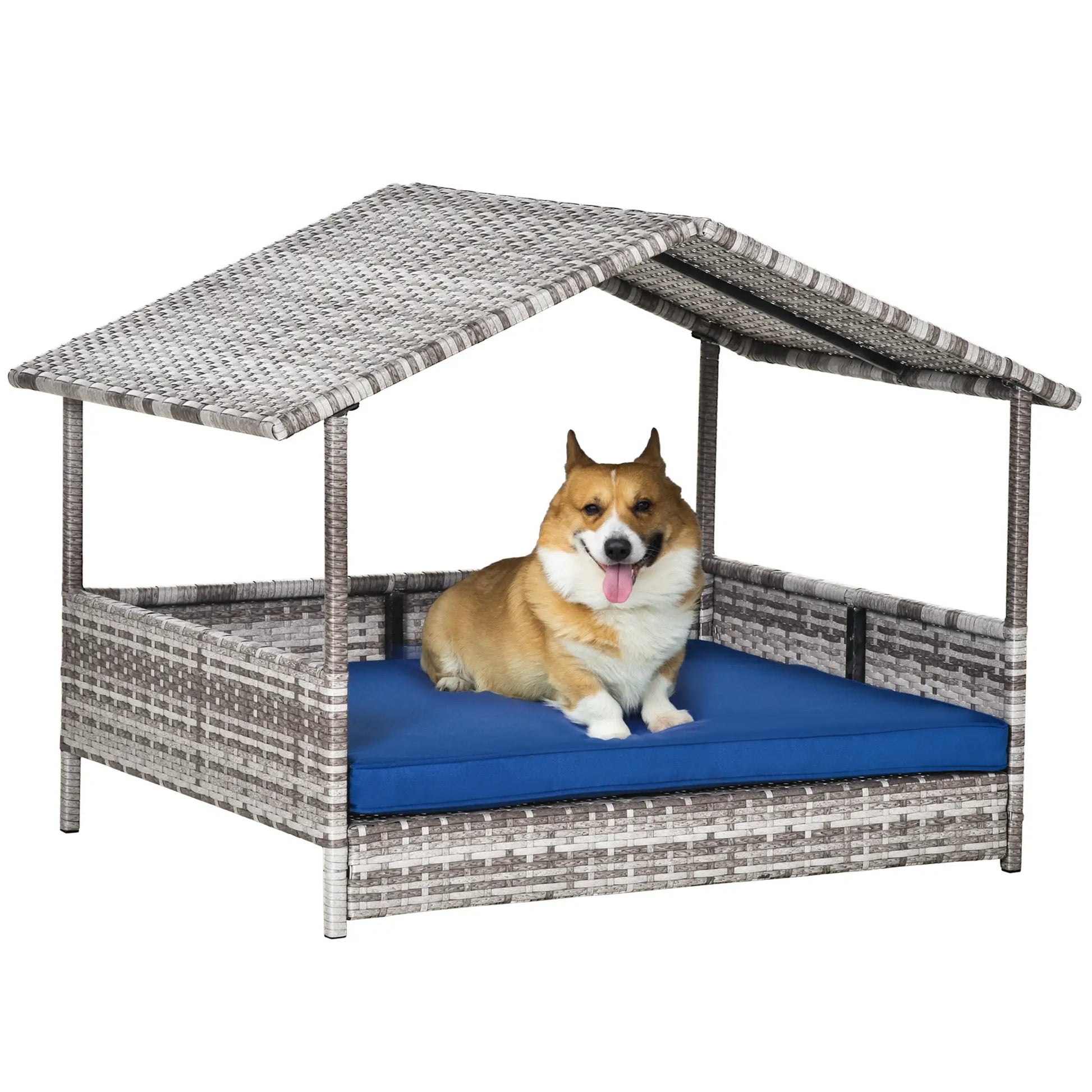 Wicker Pet House Dog Bed for Indoor/Outdoor Rattan Furniture with Cushion Houses, Kennels & Pens at Gallery Canada