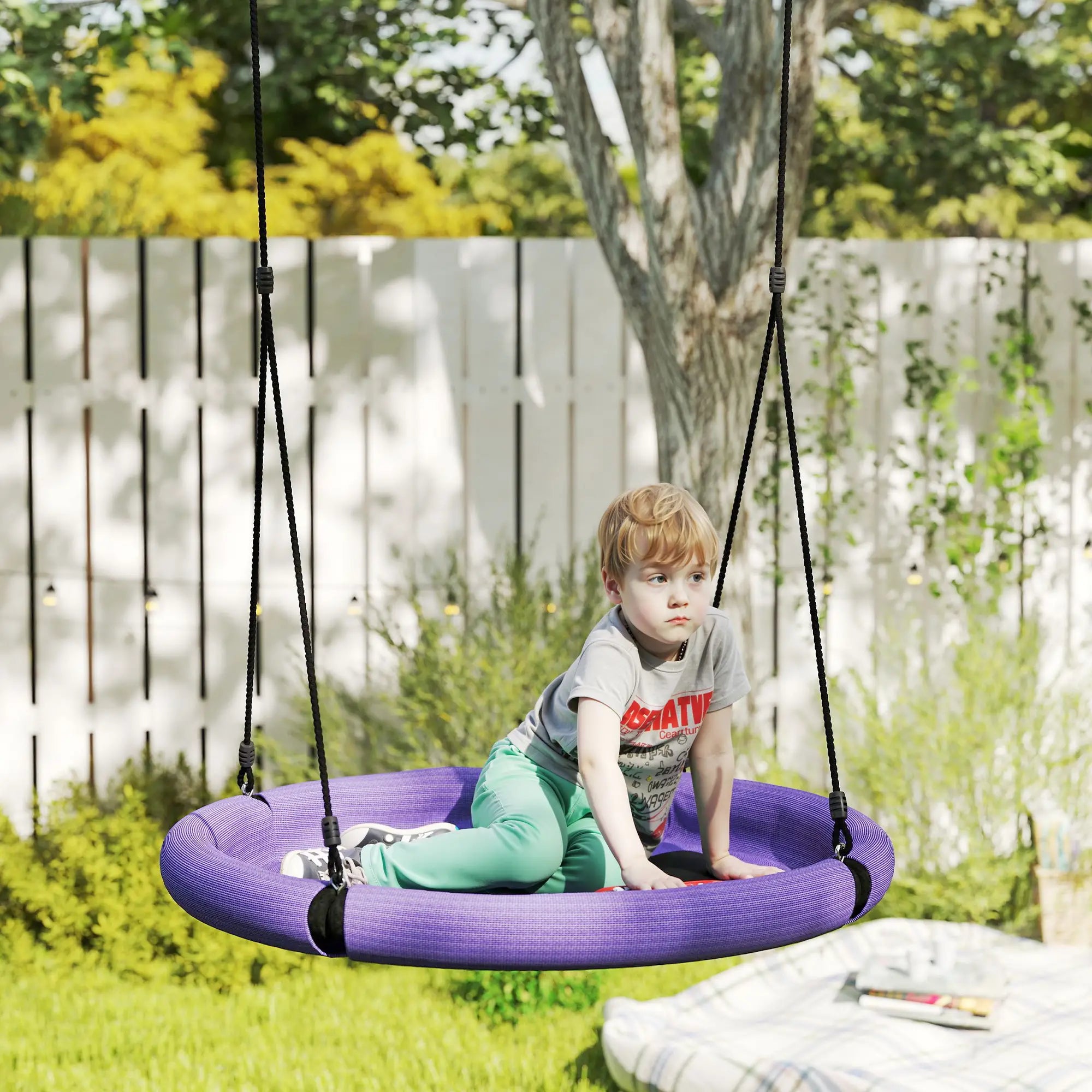 100cm Diameter Nest Seat, Height Adjustable, Kids Outdoor Playground, Purple Gym Sets & Swings at Gallery Canada