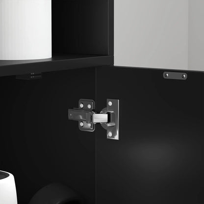 4-Tier Open Bookshelf with Doors, Home Office Storage, Black Bookcases With Doors at Gallery Canada