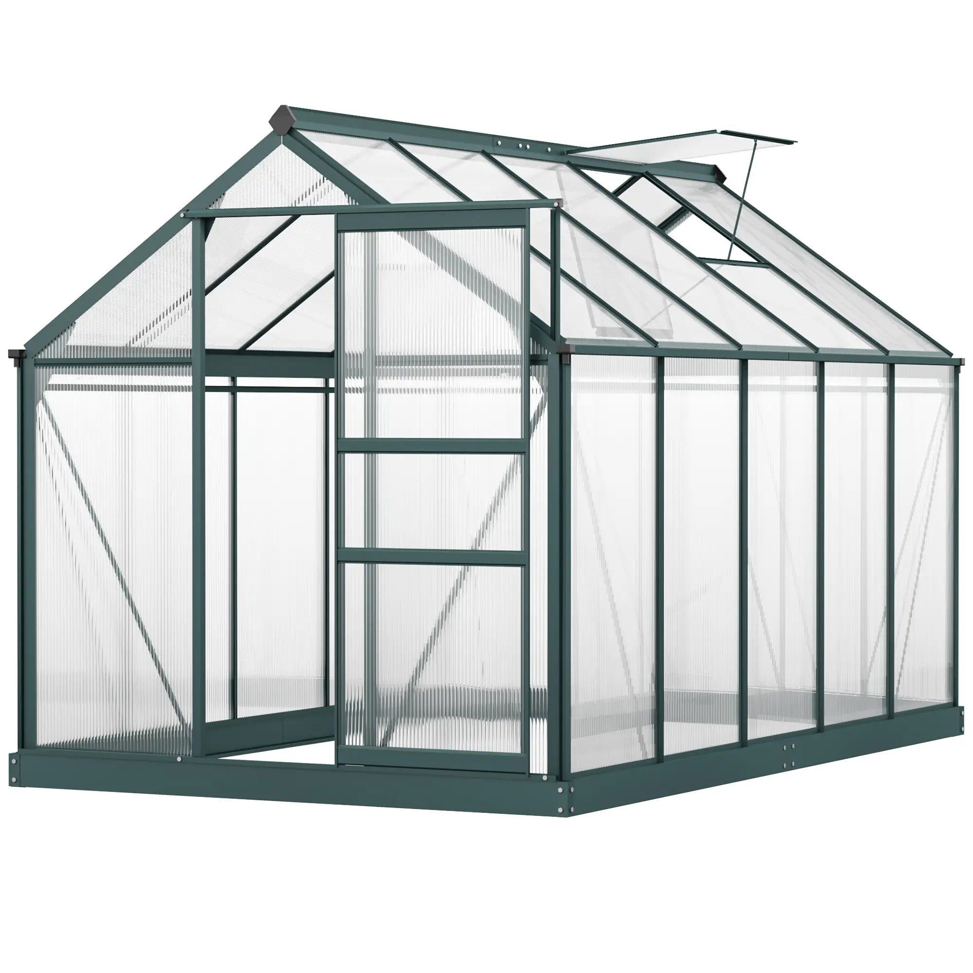 6' x 10' x 6.6' Polycarbonate Greenhouse, Walk-In Garden Kit, Green Walk In Greenhouses at Gallery Canada