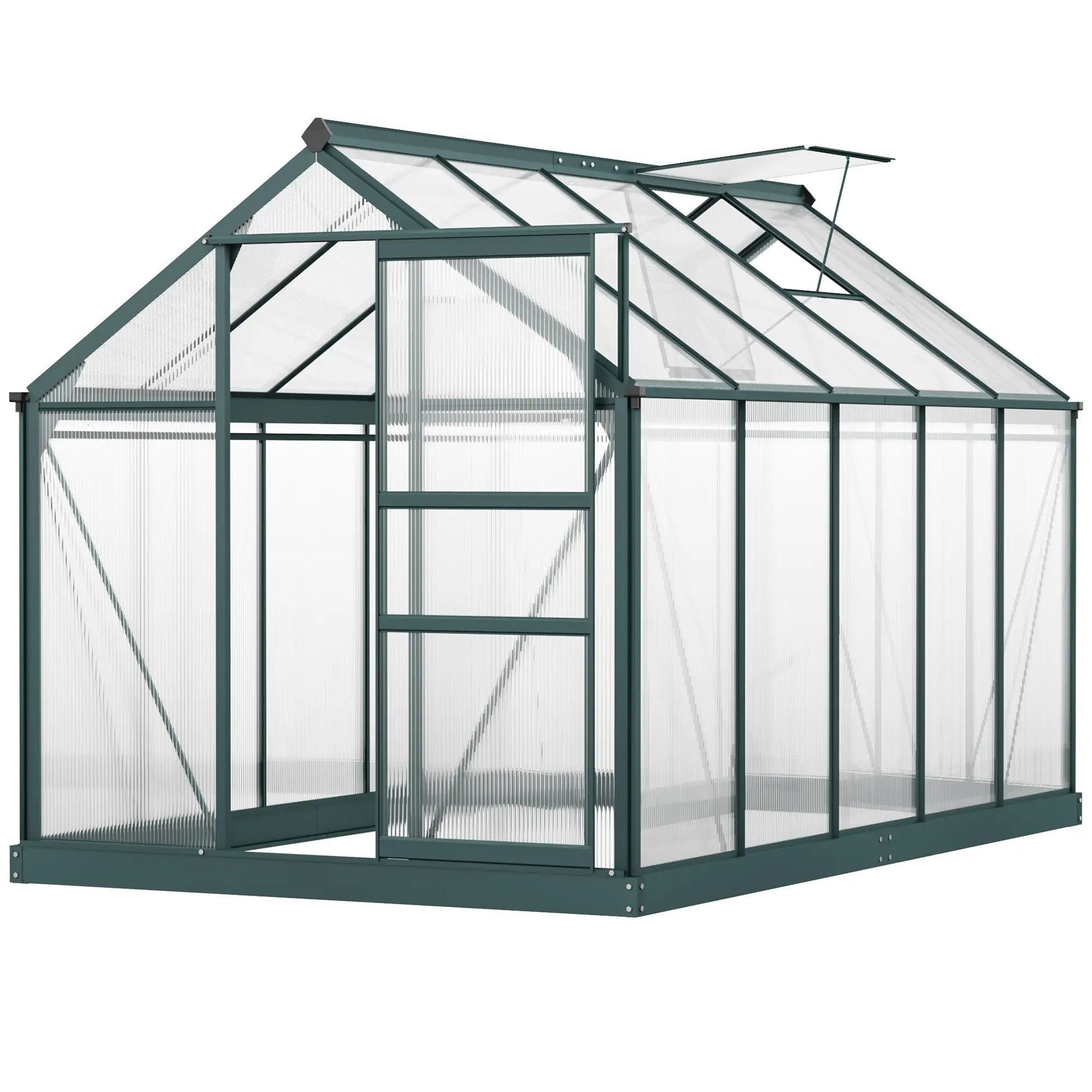 6' x 10' x 6.6' Polycarbonate Greenhouse, Walk-In Garden Kit, Green Walk In Greenhouses at Gallery Canada