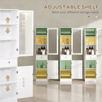 Tall Bathroom Storage Cabinet, 2 Doors, Adjustable Shelves, White Bathroom Cabinets at Gallery Canada