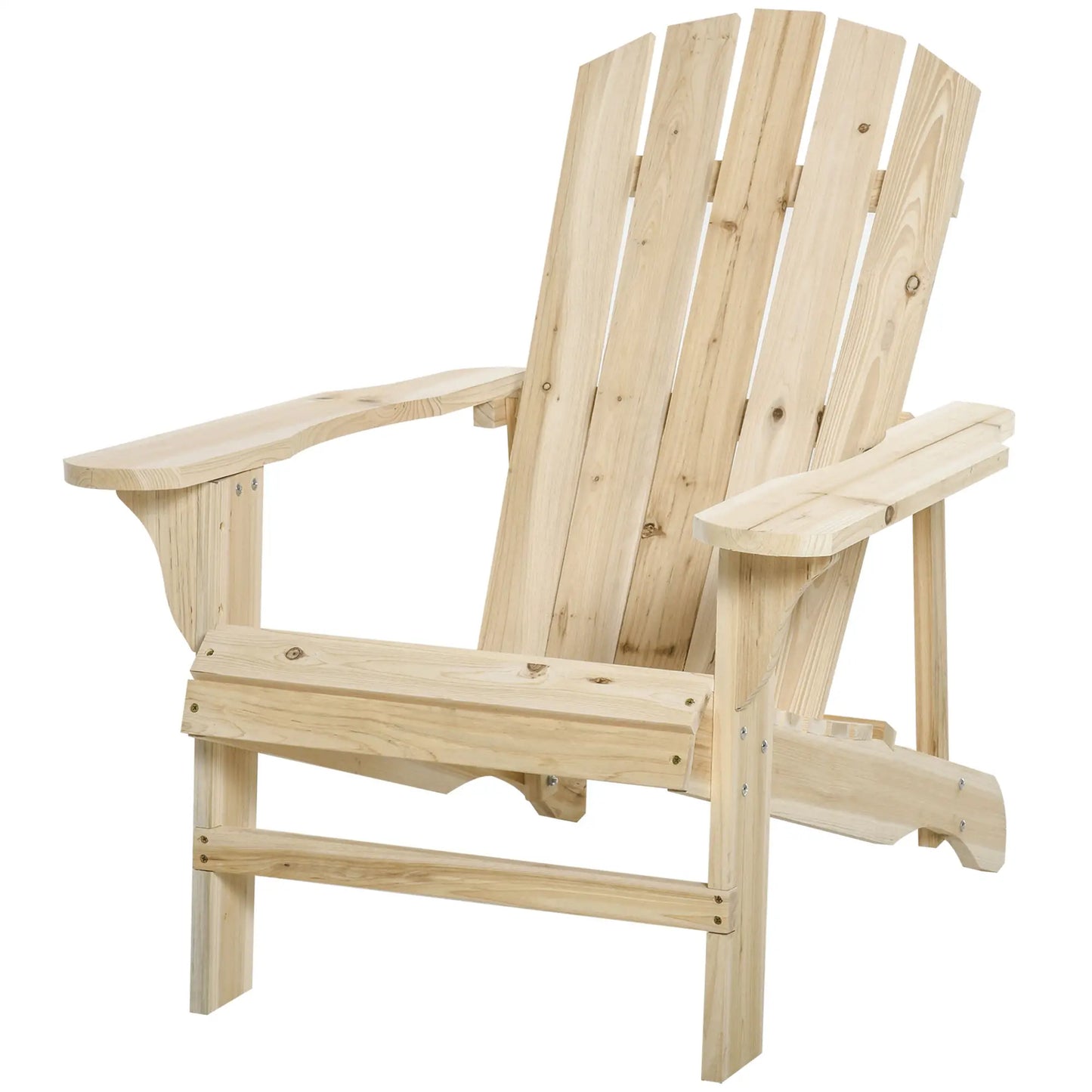 Wood Adirondack Chair, Outdoor Patio Muskoka Chair, Slatted Design, Natural Patio Chairs at Gallery Canada