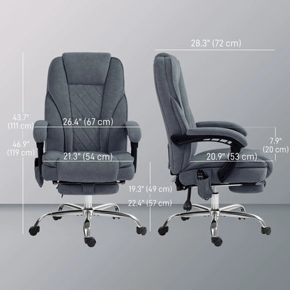 Massage Office Chair, Reclining Computer Chair, Adjustable Height, Footrest, Dark Grey Massage Chairs at Gallery Canada
