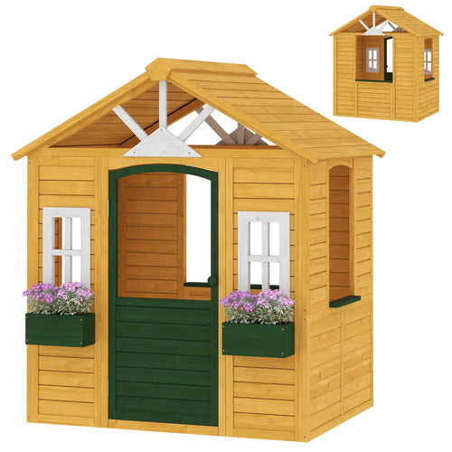 Wooden Kids Playhouse, Outdoor Garden, Indoor Playroom, Ages 3-8