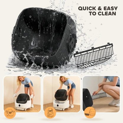 Open Top Self Cleaning Cat Litter Box, Automatic with Safety Protection Cat Litter Box Enclosures at Gallery Canada