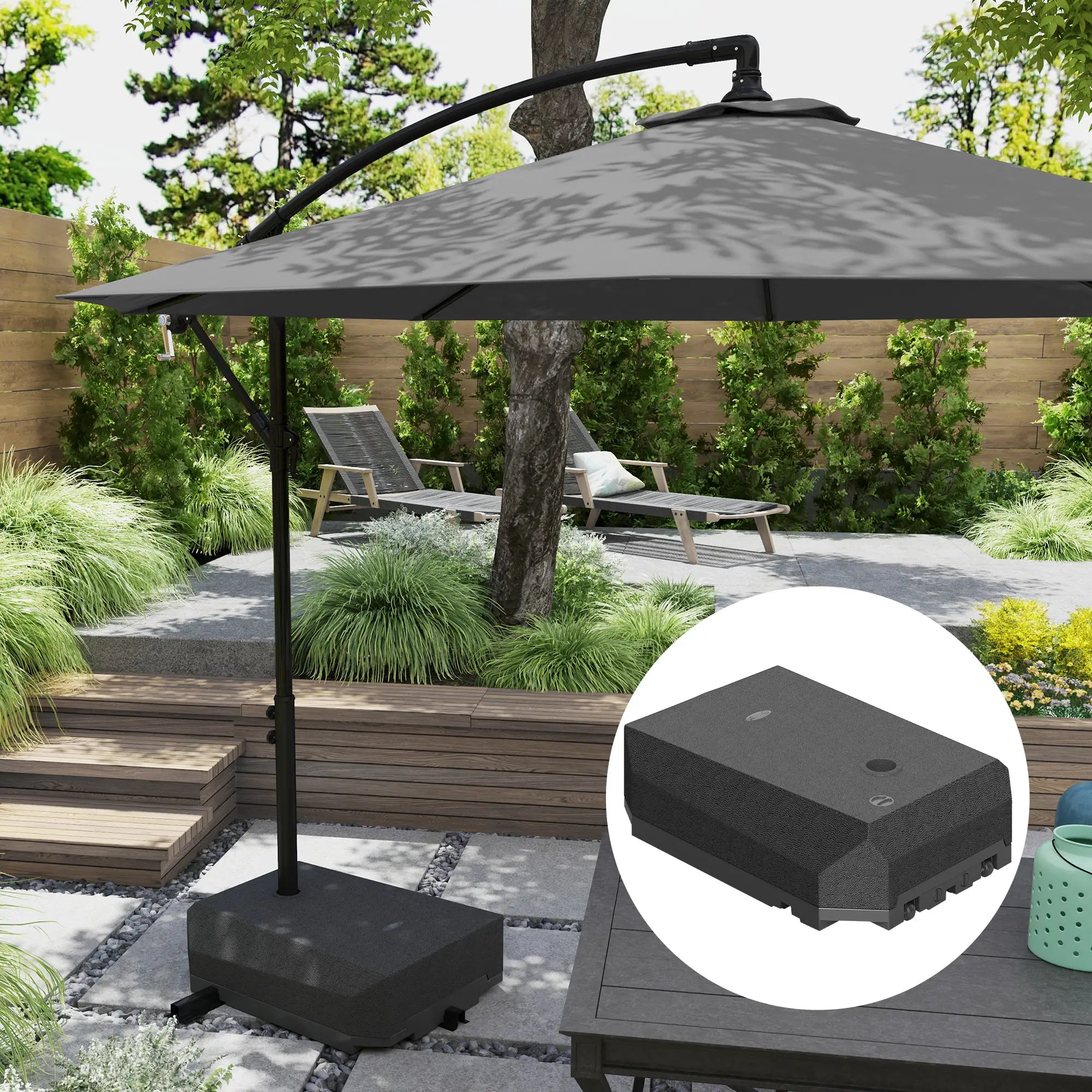 Heavy Duty Cantilever Umbrella Stand With Wheels, Water/Sand Filled Umbrella Bases at Gallery Canada