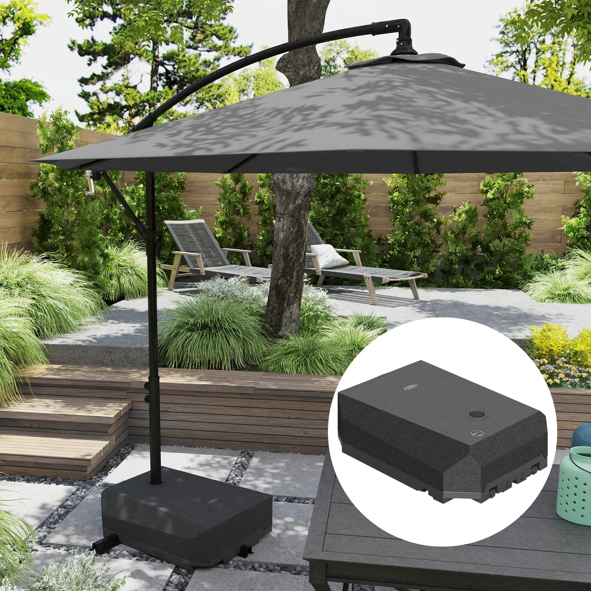 Heavy Duty Cantilever Umbrella Stand With Wheels, Water/Sand Filled Umbrella Bases at Gallery Canada