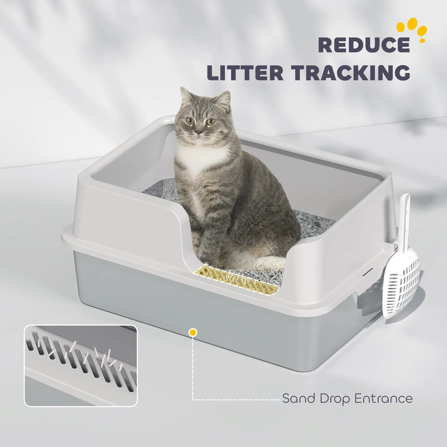 Stainless Steel Cat Litter Box with Lid, Scoop, High Sided, Non-Stick Cat Litter Box Enclosures at Gallery Canada