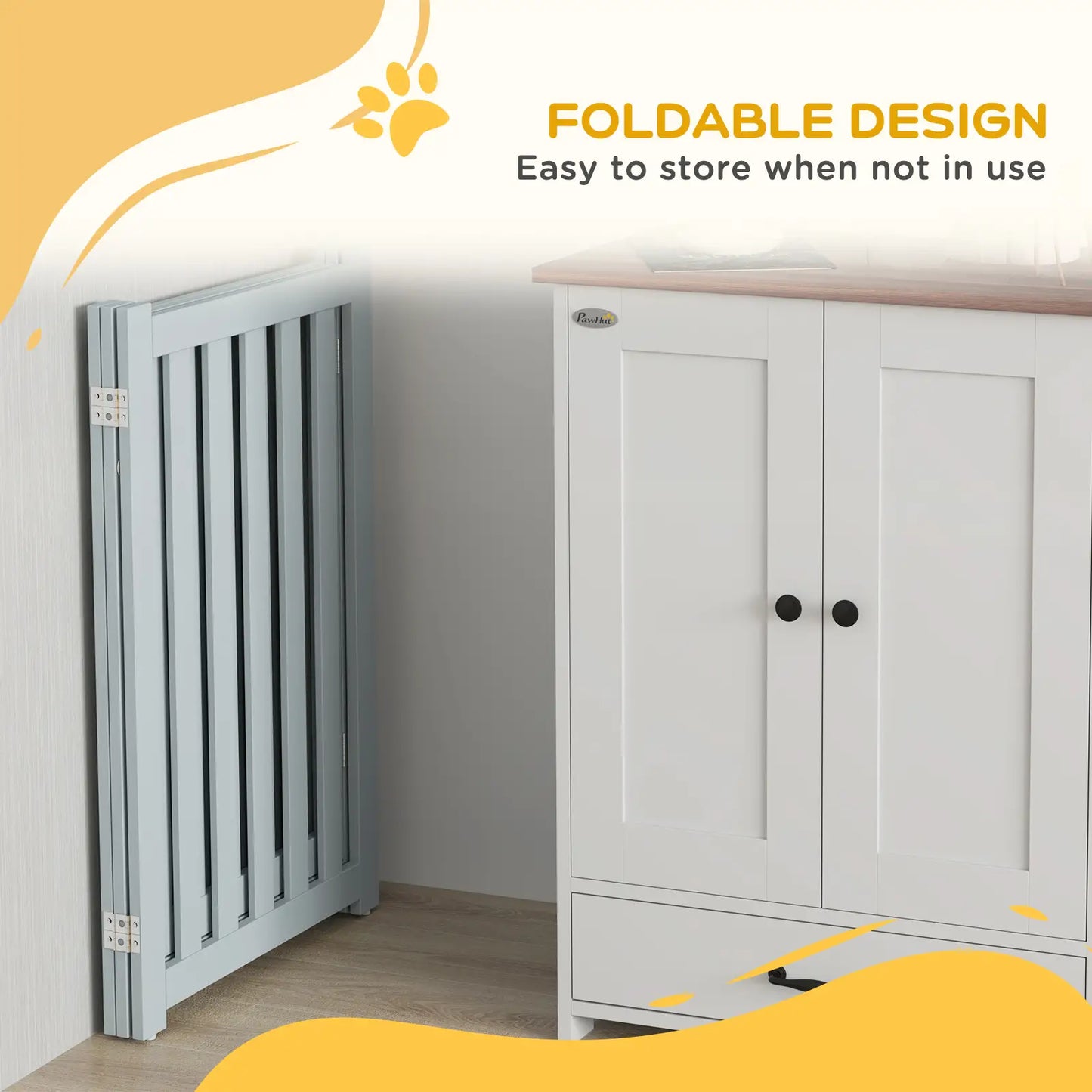 3-Panel Foldable Dog Gate, Medium Size, Grey Houses, Kennels & Pens at Gallery Canada