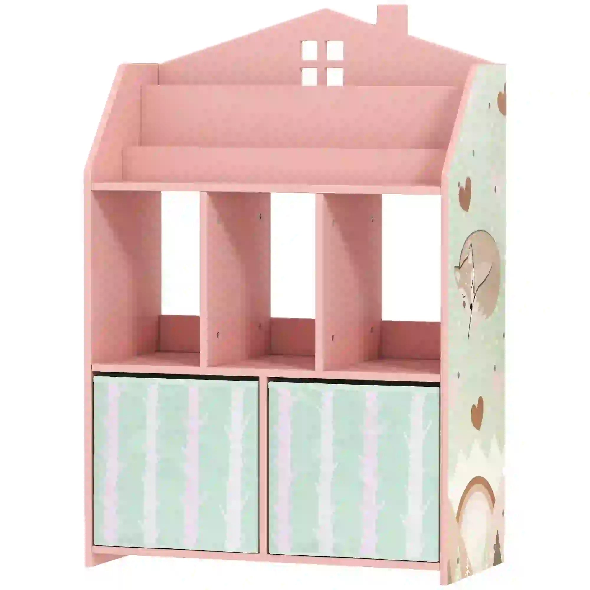 Kids Bookshelf With Storage, Toy Storage Unit, Pink Baby & Kids Storage Pink at Gallery Canada