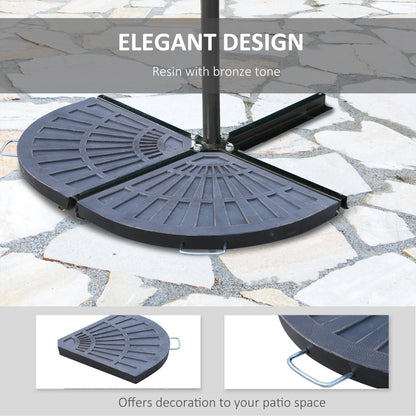 2pc Portable Umbrella Base Weights 61.6lbs, Resin, Flabelliform, Bronze Umbrella Bases at Gallery Canada