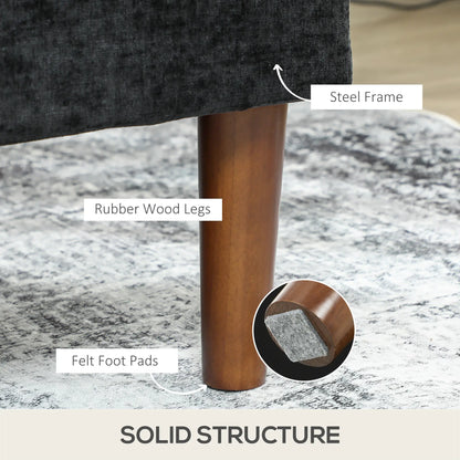 Modern Corner Couch, Right Chaise Lounge, Tufted 3-Seater Sofa, Wooden Legs, Black 3-Seater Sofas at Gallery Canada