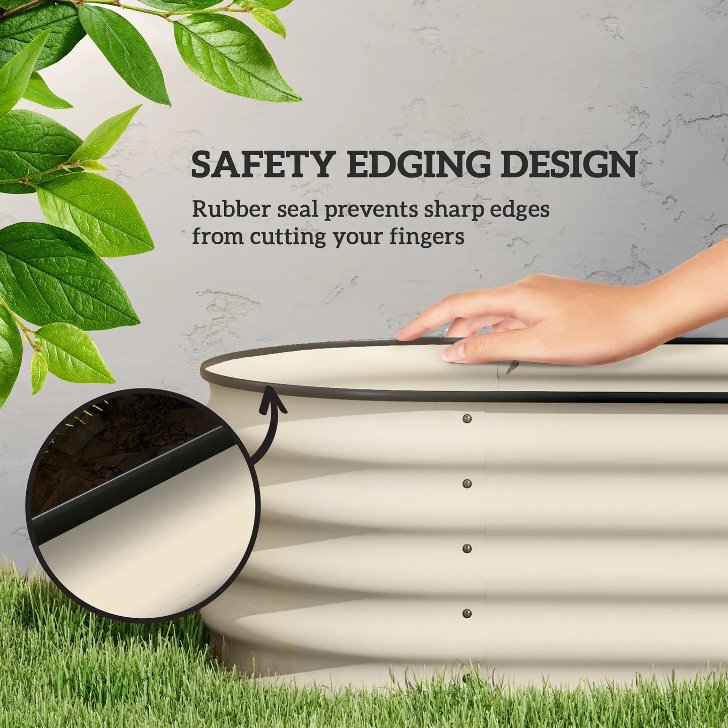 6.5 x 2 x 1.5 FT Galvanized Steel Raised Garden Bed, Cream White Galvanized Planter Boxes at Gallery Canada