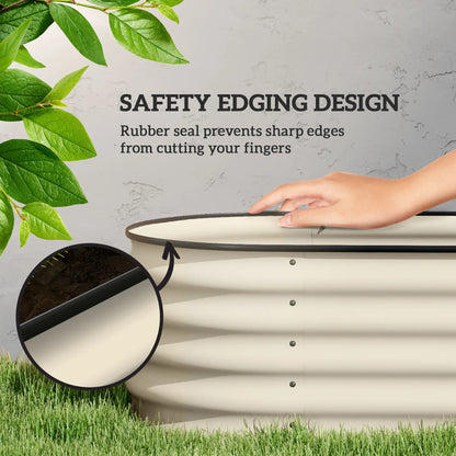6.5 x 2 x 1.5 FT Galvanized Steel Raised Garden Bed, Cream White Galvanized Planter Boxes at Gallery Canada