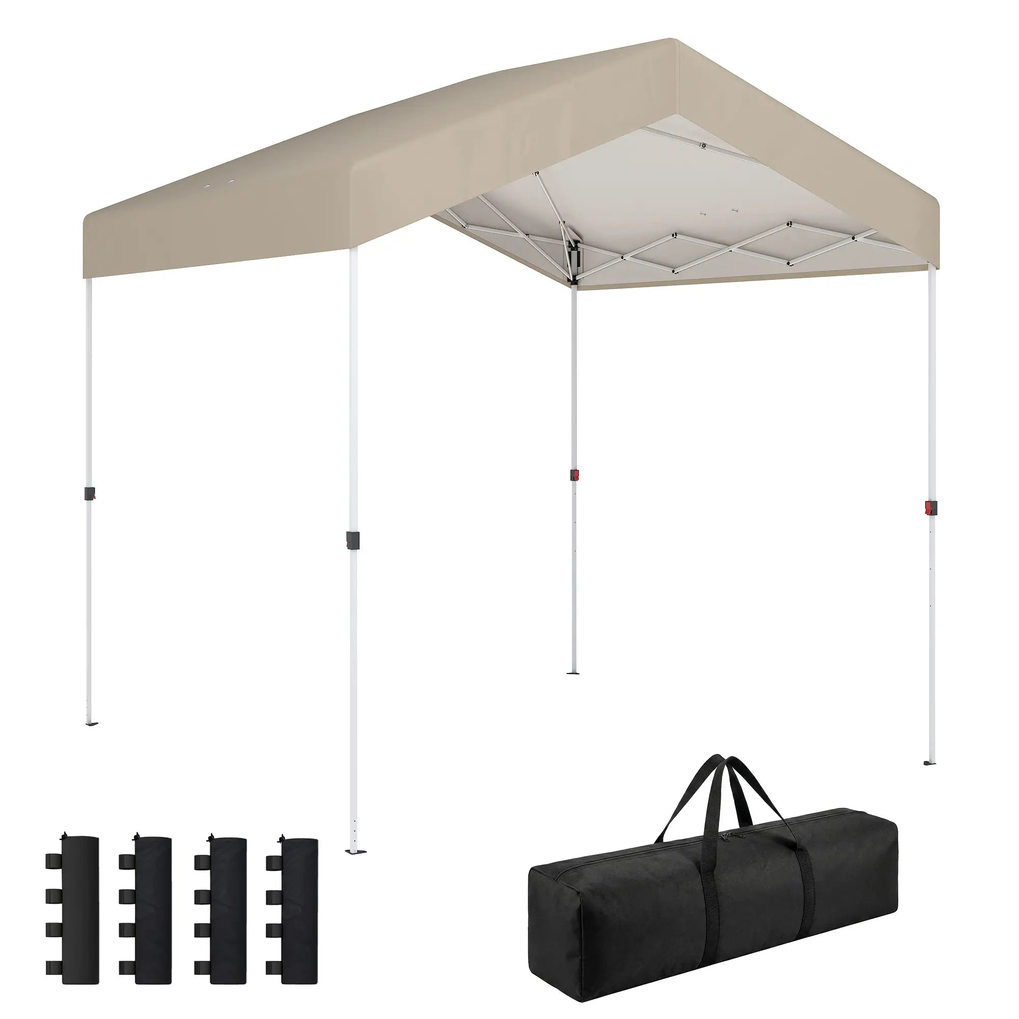 8 x 8 ft Pop Up Canopy Tent, UPF 50+ A-Frame Outdoor Instant Canopy, Beige Pop Up Canopies at Gallery Canada