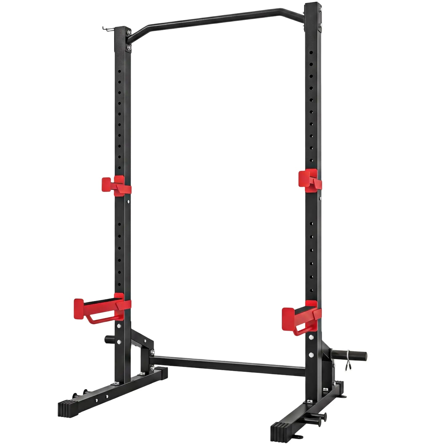 Power Cage Squat Rack, 1100LB, Pull-Up Bar, J-Hooks, Plate Storage