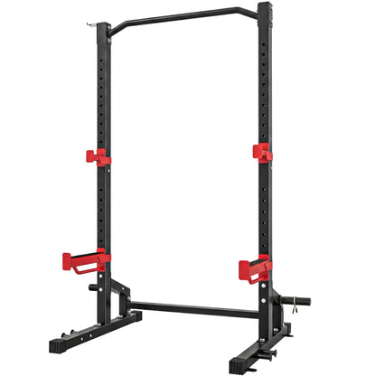 Power Cage Squat Rack, 1100LB, Pull-Up Bar, J-Hooks, Plate Storage