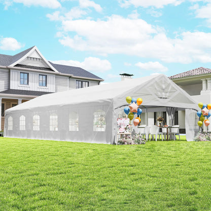 Heavy Duty Party Tent, 20' x 40' Large Sun Shade Canopy, White Canopy Tents at Gallery Canada