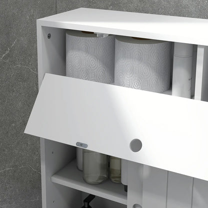 Bathroom Storage Cabinet, 20.5" x 6.75" x 26.5", Rolling Wheels, White Bathroom Cabinets at Gallery Canada