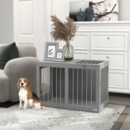 31.5" Dog Crate Furniture, Double Doors, Medium Dogs, Grey Houses, Kennels & Pens at Gallery Canada