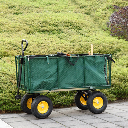 342L Utility Wagon Cart, Removable Mesh Sides, Flatbed for Beach Lawn Yard Folding Garden Carts at Gallery Canada