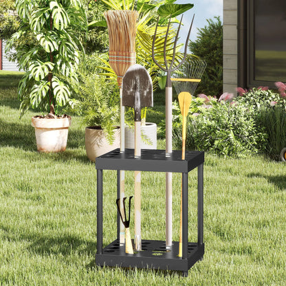 Heavy-Duty Metal Garden Tool Storage Rack, 16 Tool Organizer