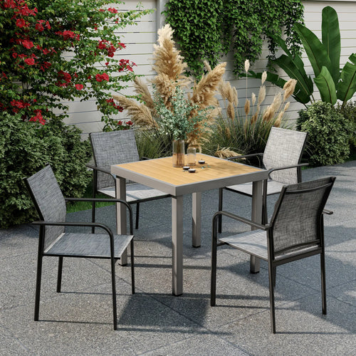 Stackable Patio Chairs Set of 4, 20