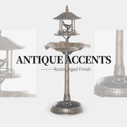 3-in-1 Garden Bird Bath Bowl, Large Water Basin, Gold Garden Decor at Gallery Canada