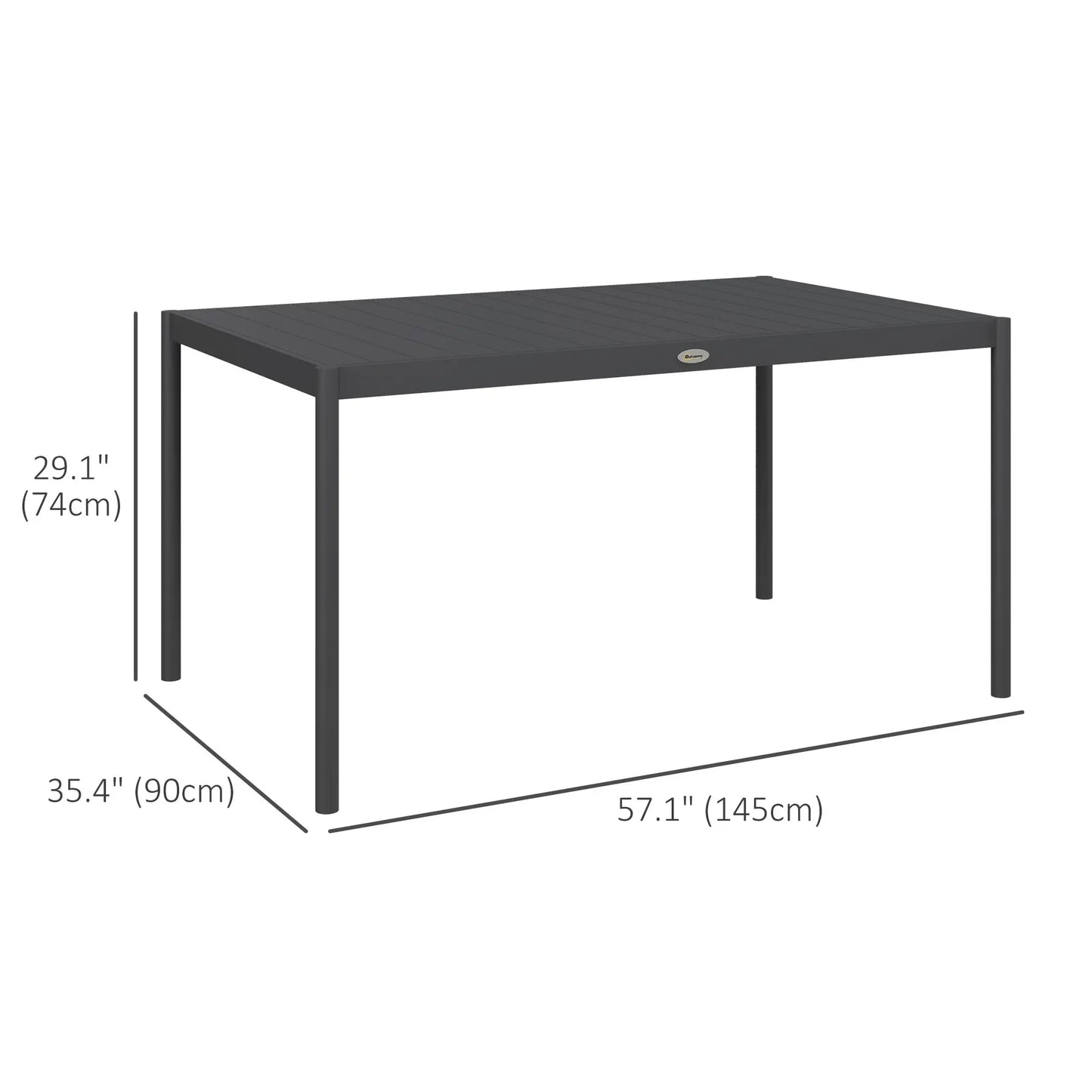 Outdoor Dining Table, Aluminum Frame, Garden Table, 57", Dark Grey Patio Dinning Tables at Gallery Canada